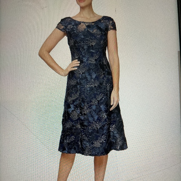 Alex Evenings Embroidered Cocktail Graduation Wedding Guest Dress - Picture 1 of 9